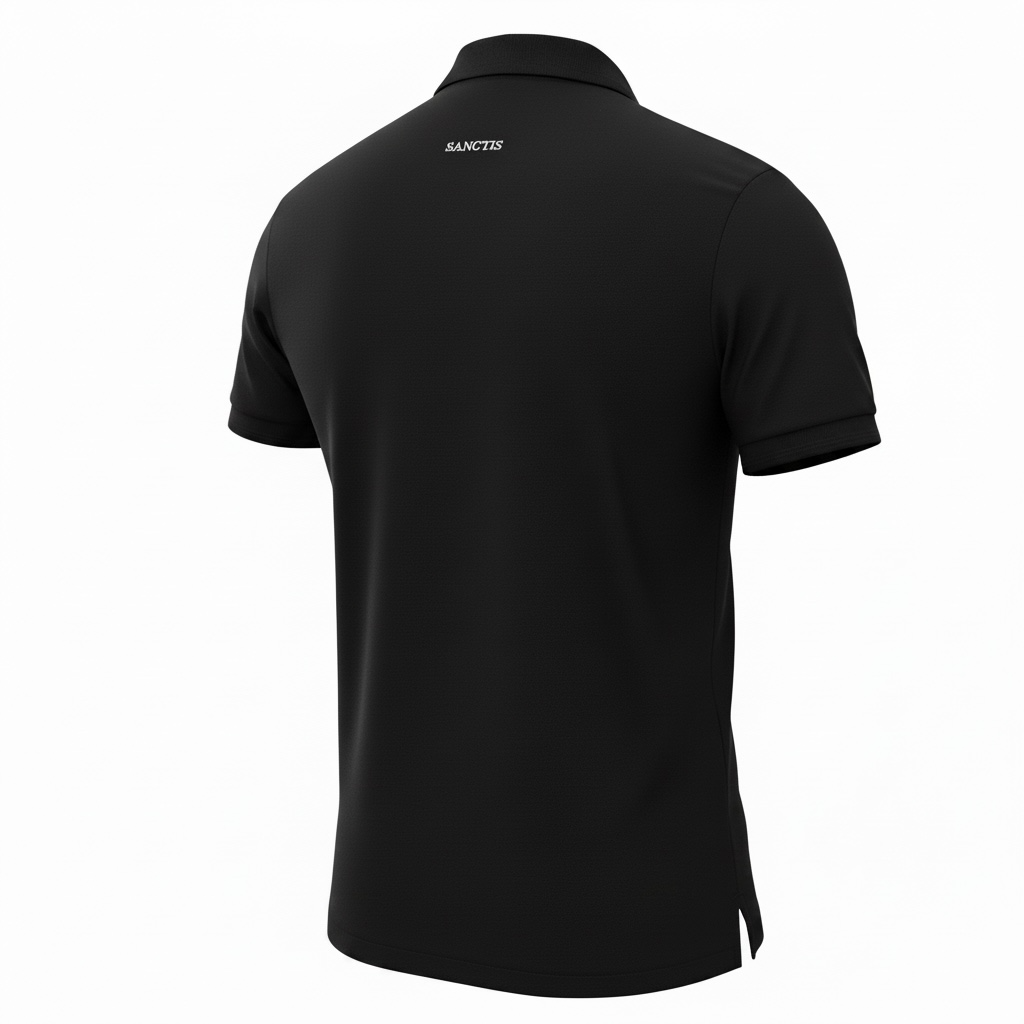 Tricou Polo maneca scurta cu broderie Sanctis Negru