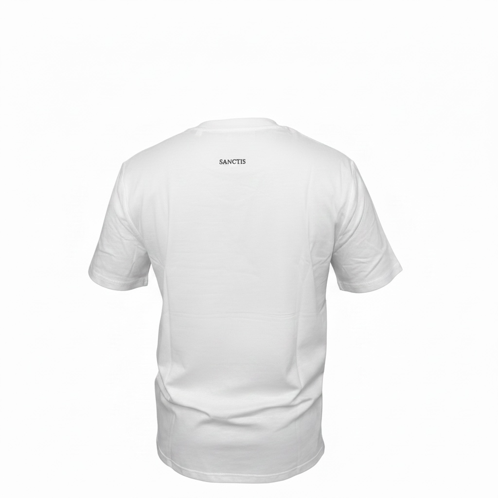 Tricou simplu maneca scurta cu broderie Sanctis Alb