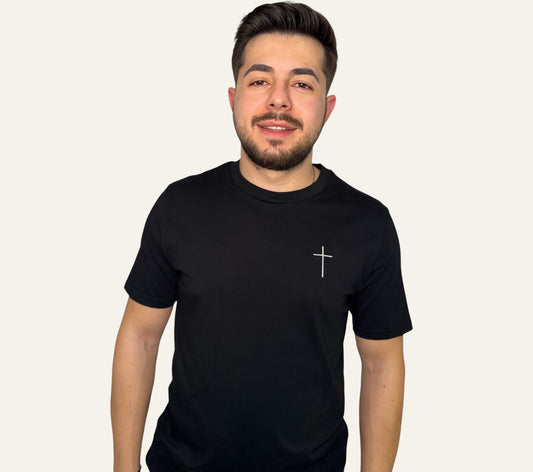 Tricou simplu maneca scurta cu broderie Sanctis