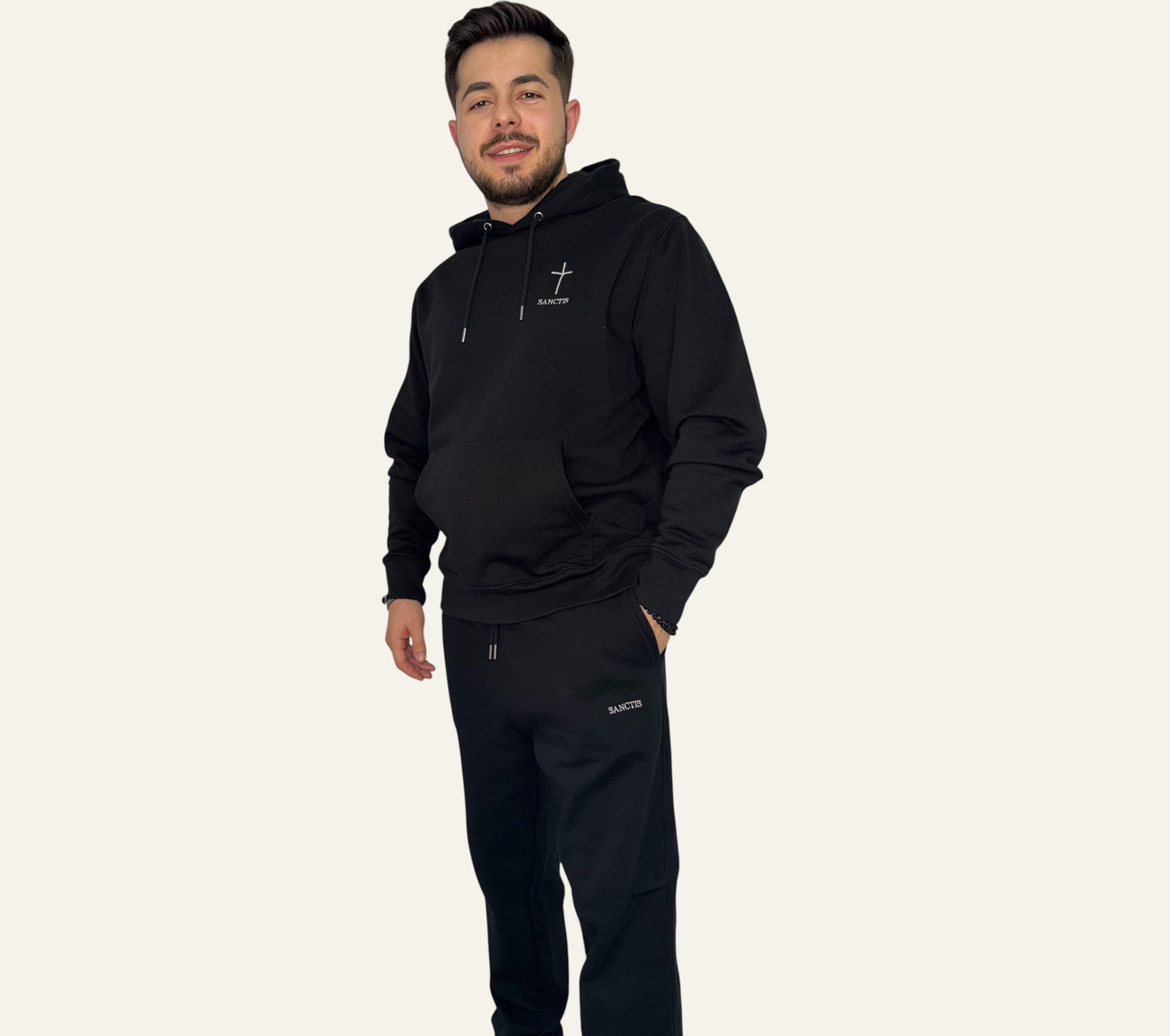 Trening cu hanorac si broderie Sanctis