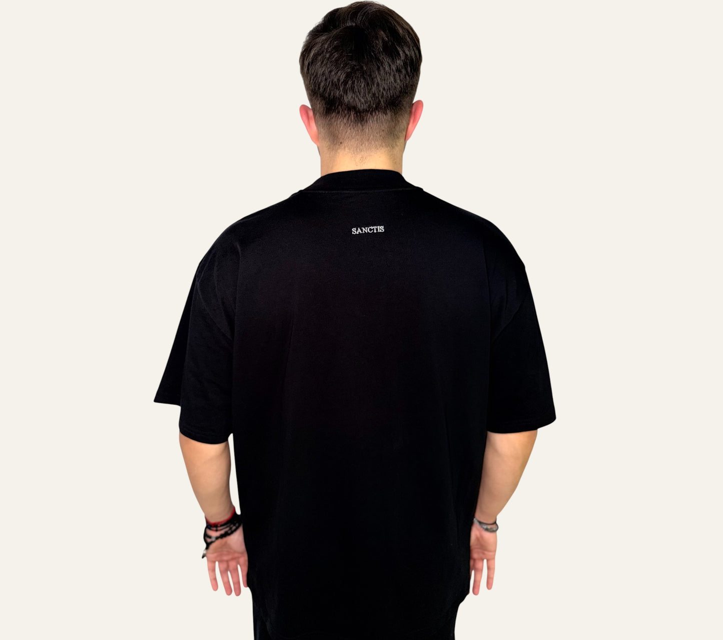 Tricou Oversize maneca scurta cu broderie Sanctis