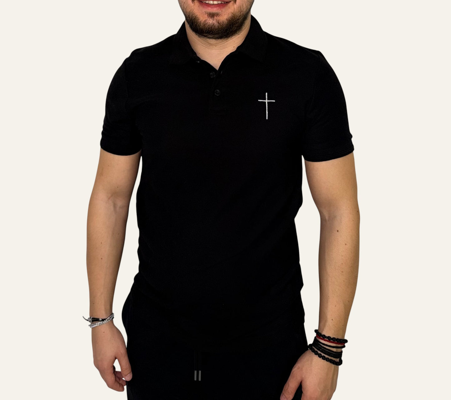 Tricou Polo maneca scurta cu broderie Sanctis