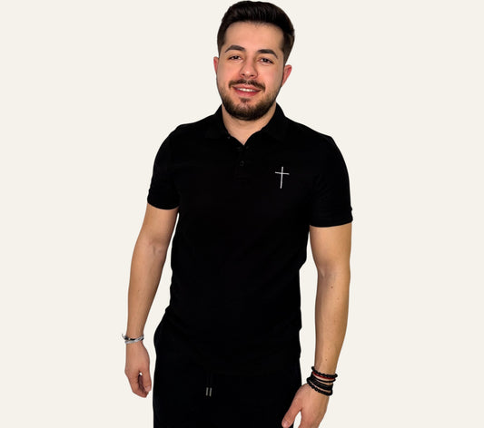Tricou Polo maneca scurta cu broderie Sanctis